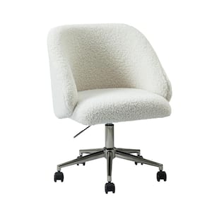 Ignaz Ivory Boucle Upholstered Task Chair With Adjustable Mental Base