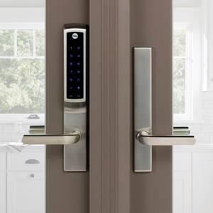Assure Lock for Andersen Patio Doors Satin Nickel No Cylinder Deadbolt with Wi-Fi and Touchscreen Keypad