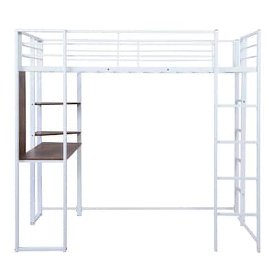 Metal Loft Bed With 1 Desk, Metal Loft Bed With Desk Assembly Instructions