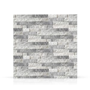 Alaska White 6 x 24 in. Natural Stacked Stone Veneer Panel Siding Exterior/Interior Wall Tile (2-Boxes/12.84 sq. ft.)
