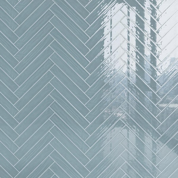MOLOVO Nova Ocean 1.97 in. x 11.81 in. Polished Ceramic Subway