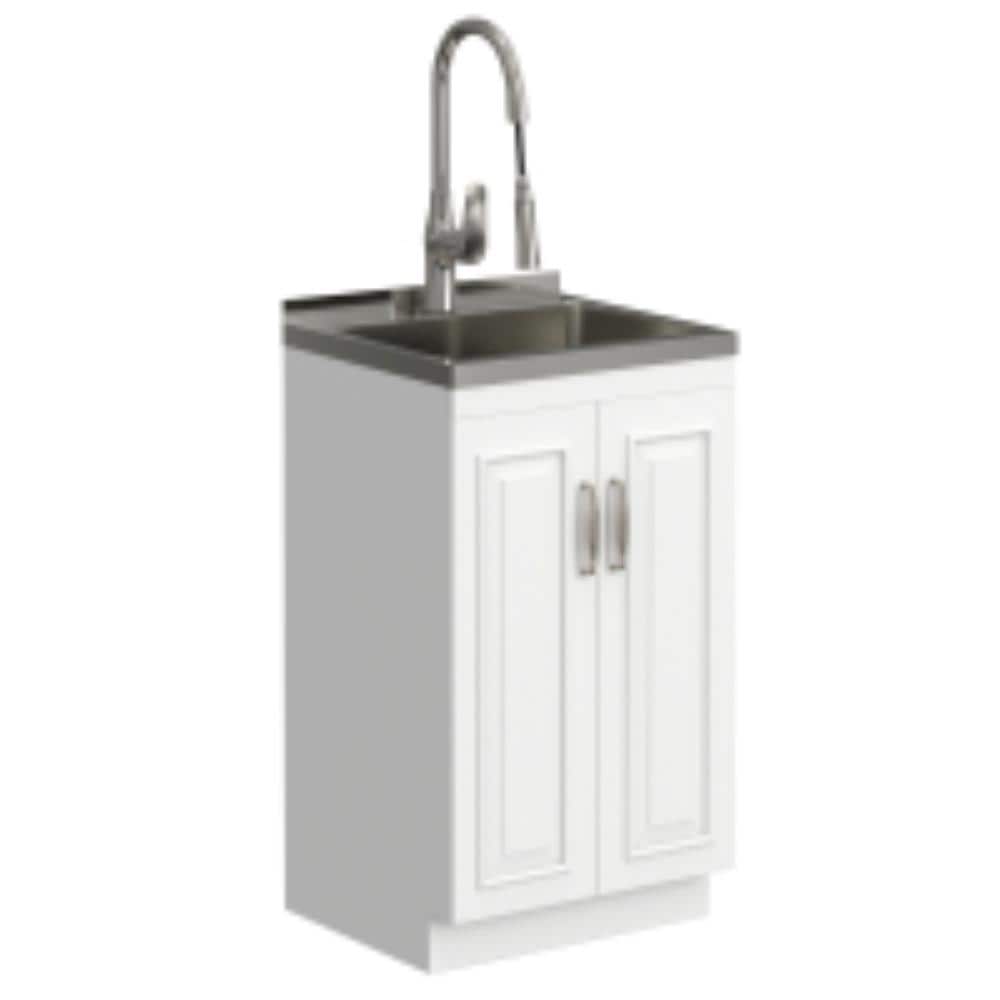 39 Inch Wide Freestanding Utility Sink Base Cabinet With Two Doors, Light Gray Finish price history on PriceWatchPro