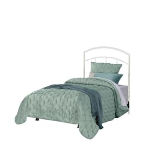 Julien White Textured Twin Headboard with Bed Frame