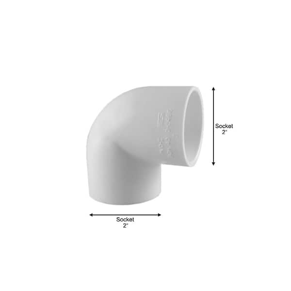 2 in. x 2 in. 90 Degree PVC Socket x Socket Elbow Fitting