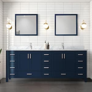 Jacques 84 in. W x 22 in. D Navy Blue Bath Vanity Cabinet without Top and Mirror