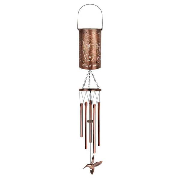 36 in. H Metal Hummingbird Solar Wind Chimes D0C8J31BDZ - The Home