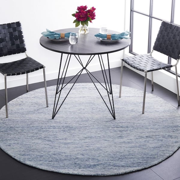 Metro 8 ft. x 8 ft. Blue Gradient Striped Round Area Rug