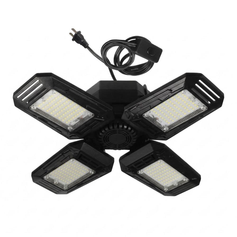 12.83 in Modern Cluster Matte Black Integrated LED Garage Ceiling Light 5000K Daylight 1-Pack Linkable Adjustable Heads price history on PriceWatchPro