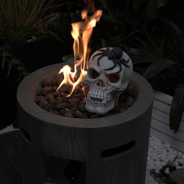 3000°F Halloween Hellfire Skull, MgO Fire Pit Decor Garden Statue