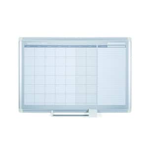 24 in. x 36 in. Magnetic Steel Dry-Erase Monthly Planner Board With Aluminum Frame