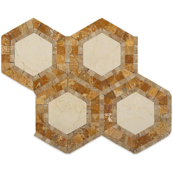 Ivy Hill Tile Zeta Crema Marfil Noche Polished Marble Tile - 6 in. x 6 in. Tile Sample