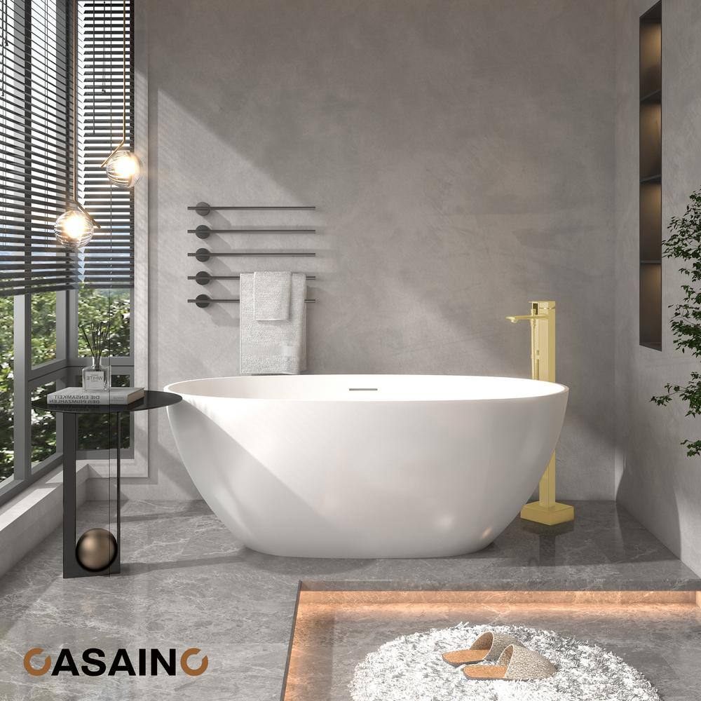 Brushed Gold Freestanding Bathtub Faucet with Handshower