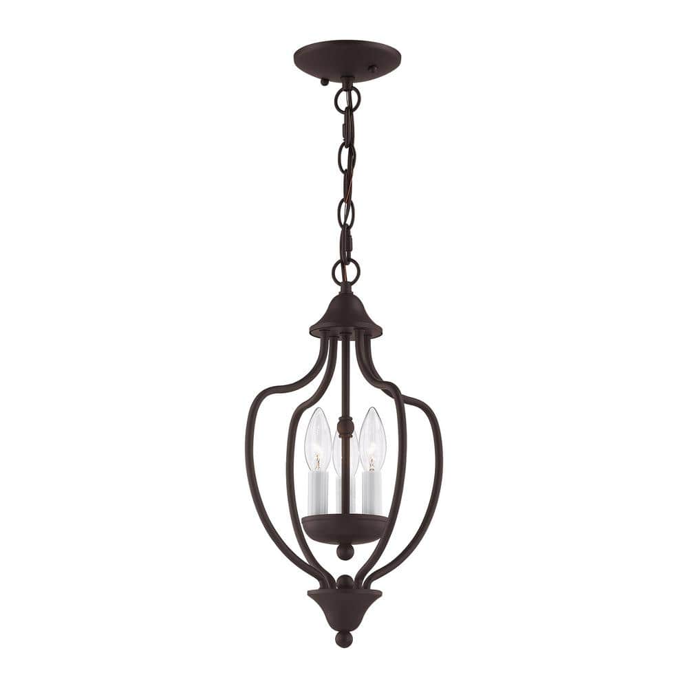Bronze 3-Light Mini Chandelier with Candelabra Base