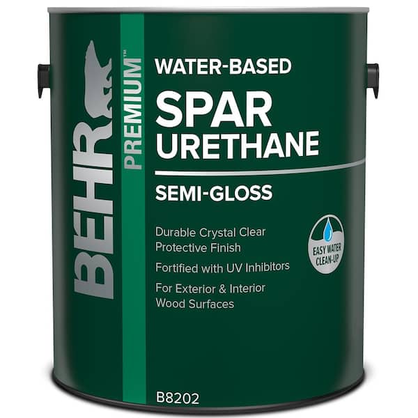 BEHR 1 gal. Semi-Gloss Clear Water-Based Interior/Exterior Spar Urethane Wood Sealer