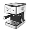 Elexnux Fast Heating Automatic Silver 2- Cup 20-bar Silver Espresso Machine  with Milk Frother, 1.8L Water Tank and Temp. Display GBK0RA22090902 - The  Home Depot