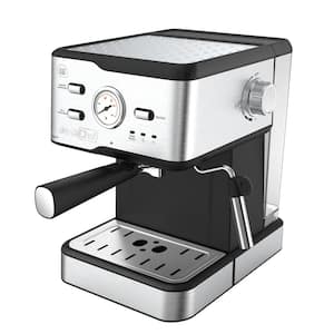 2-Cup Stainless Steel 20-Bar Espresso Machine with ESE POD Filter, Milk Frother Steam Wand, Thermometer, Water Tank