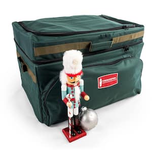 Premium (4 in.) Christmas Ornament Storage Box with Extra Top Pocket Figurine Storage (72 Ornaments)