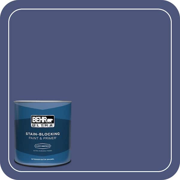 BEHR ULTRA 1 qt. #620D-7 Deep Indigo Extra Durable Satin Enamel Interior Paint & Primer