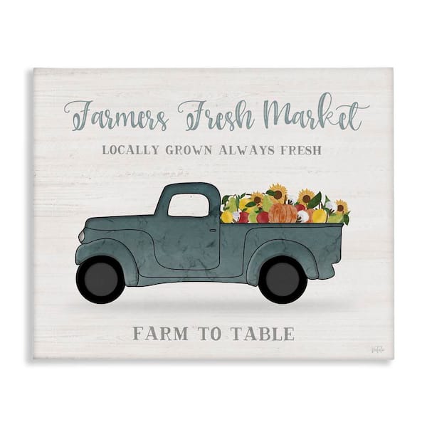 Stupell Industries Farmers Market Assorted Produce Rustic Sign by Natalie Carpentieri Unframed Graphic Travel Art Print 40 in. x 30 in.