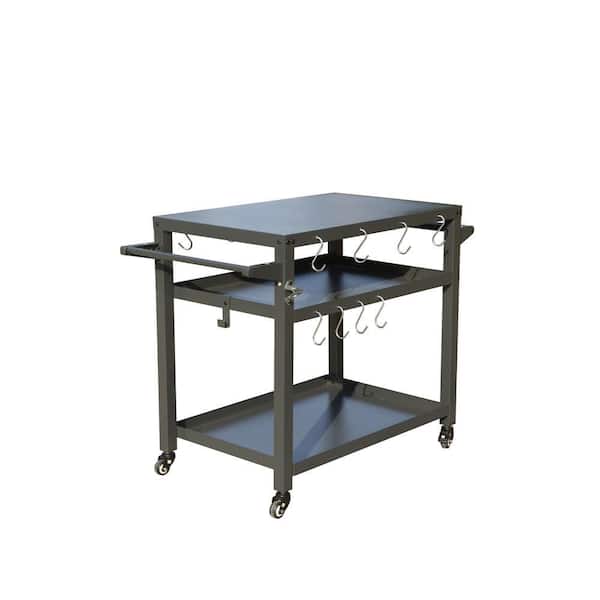 42 in. Steel Outdoor Grill Carts with Propane Tank Hook, Grill Stand for Blackstone Griddle for Outside BBQ