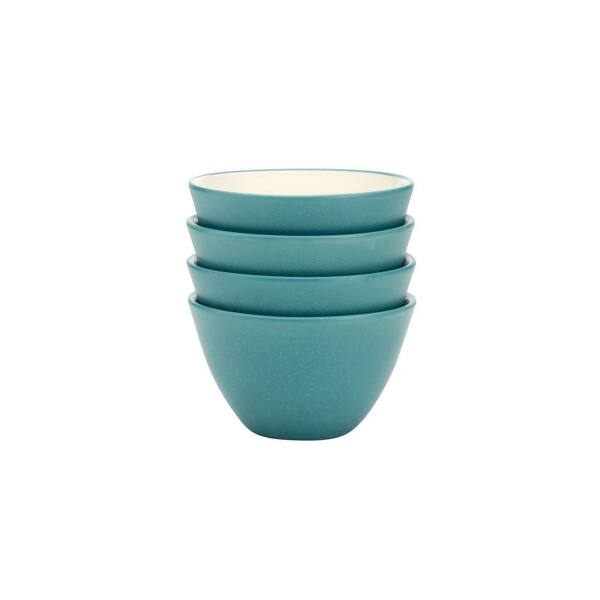 Colorwave Turquoise 4 in., 7 fl. oz. (Turquoise Blue) Stoneware Mini Bowls, (Set of 4)