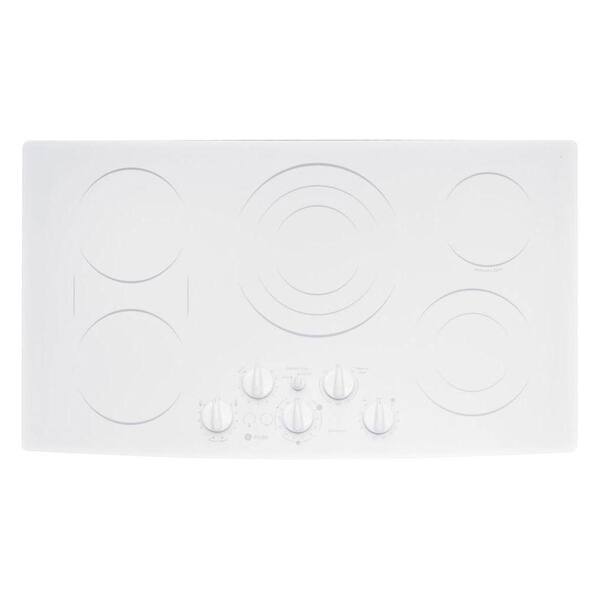 GE Profile CleanDesign 36 in. Smooth Surface Radiant Electric Cooktop in White with 5 Elements