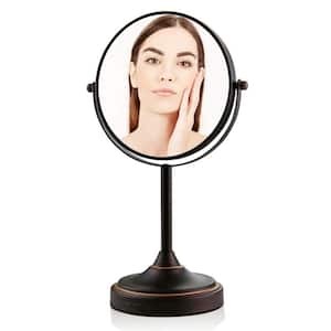 5.3 in. x 12.8 in. Tabletop Makeup Mirror in Antique Bronze