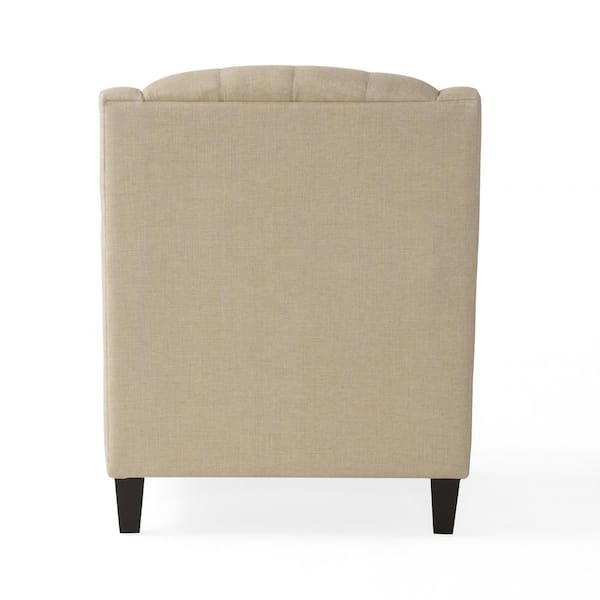 Empierre Tufted Light Beige Fabric Chair and Ottoman – GDFStudio