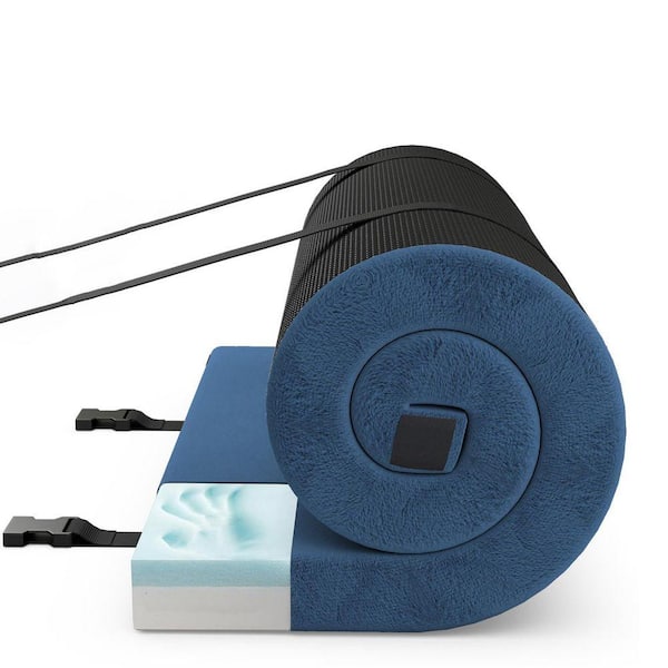 2.5 in. Twin Memory Foam Fabric Multipurpose Camping Floor Mattress Topper Pad with Foldable Design