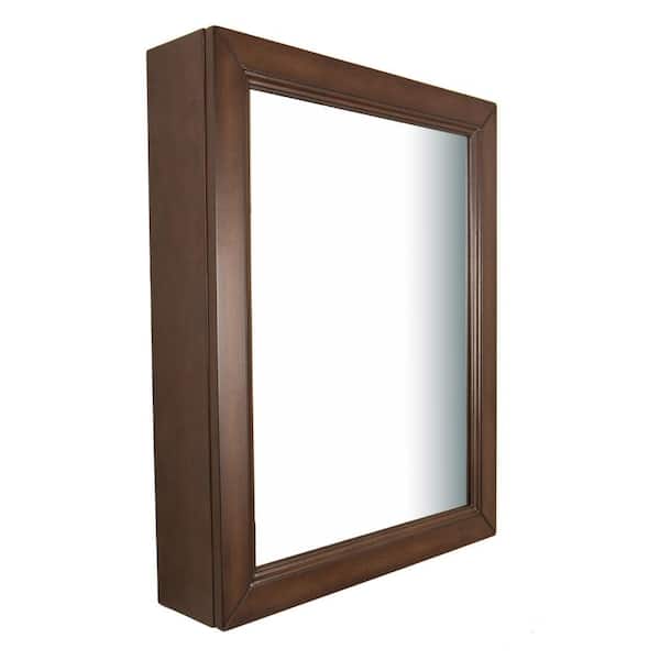 Bellaterra Home Inglewood 24 in. W x 30 in. L Wood Surface-Mount Mirrored Medicine Cabinet in Sable Walnut