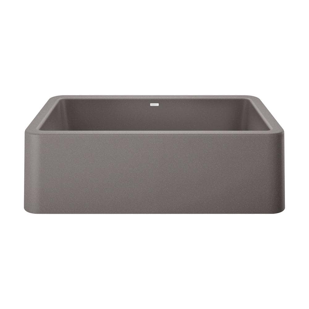 Blanco IKON Farmhouse Apron-Front Granite Composite 33 in. Single Bowl Kitchen Sink in Metallic Gray