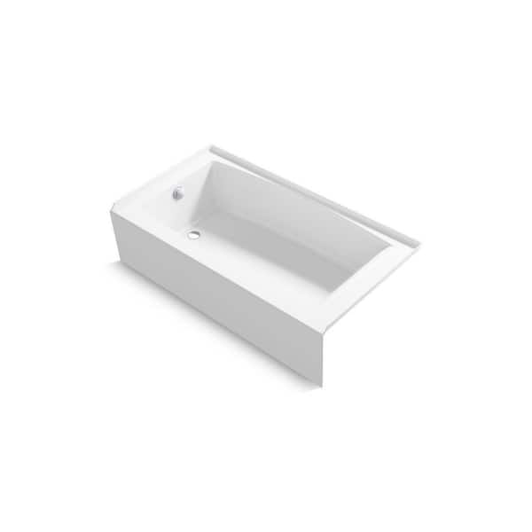 Entity 60 in. x 32 in. Soaking Bathtub with Left Drain in White
