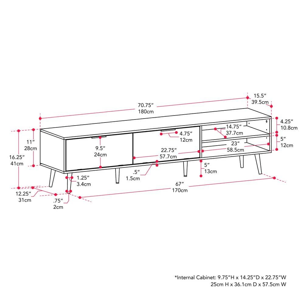 Himari Dark Gray Engineered Wood TV Stand with Cabinets