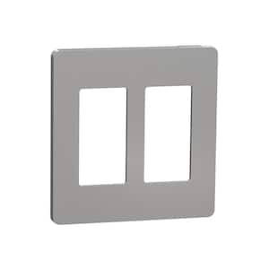 X Series 2-Gang Standard Size Screwless Rocker Light Switch Wall Plate Cover Plate Matte Gray