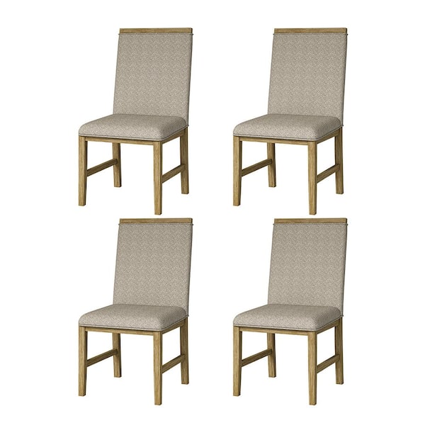 JAYDEN CREATION Philippa Acorn Modern Upholstered Dining Chair Crafted with Sturdy Rubber Wood Legs (Set of 4)