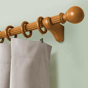 Mix And Match Heritage Oak Wood Ball Curtain Rod Finial (Set of 2)
