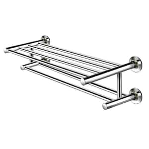 20 in. W x 9 in. D Wall Mounted Stainless Steel Storage Towel Rack in Chrome