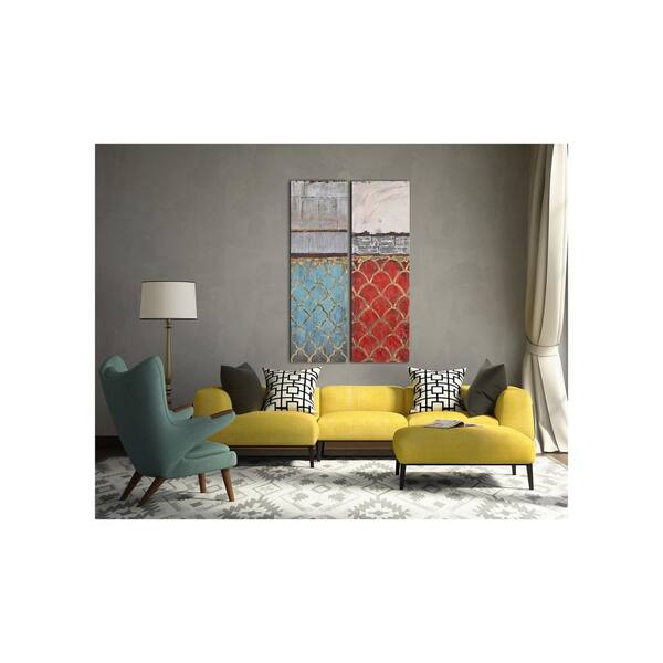 Unbranded 22 in. x 70 in. "On Holiday I" Embellished Painting Print on Canvas Wall Art