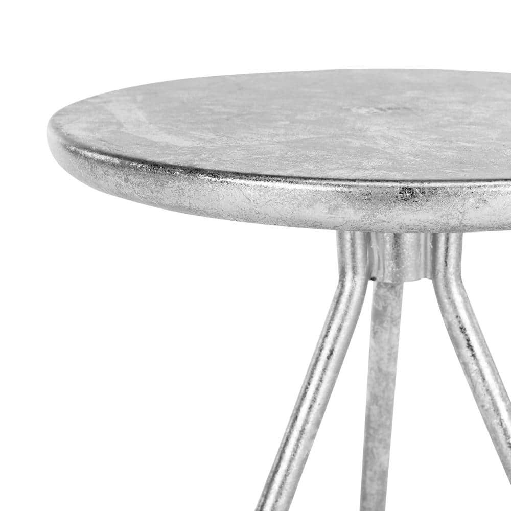 Galexia 24" Silver Leaf Metal Backless Counter Stool