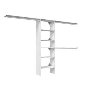 Selectives 85 in. W x 121 in. W White Basic Standard Wood Closet System Kit with Top Shelves