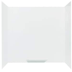 Durawall 30 in. x 60 in. x 58 in. 3-Piece Easy Up Adhesive Alcove Bath Tub Surround in White