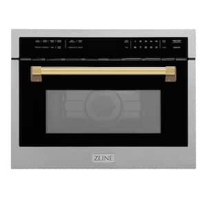 Autograph Edition 24 in. 1.6 cu. ft. Built-In Convection Microwave Oven in Fingerprint Resistant Stainless with Gold