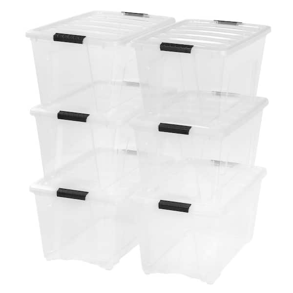 IRIS 54-Qt.  Stack and Pull Storage Box in Clear (6-Pack)