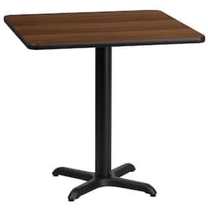 30 in. Square Walnut Laminate Table Top with 22 in. x 22 in. Table Height Base