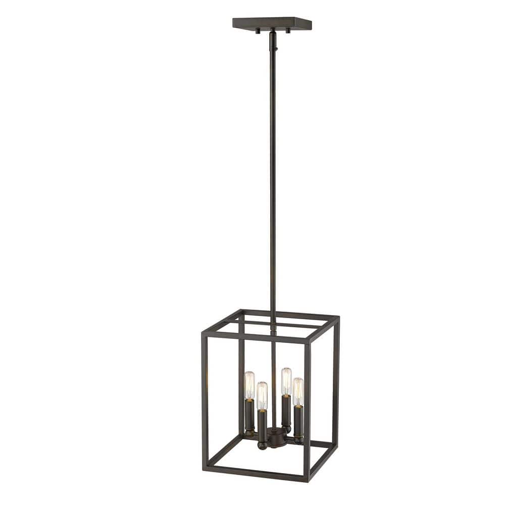 60-Watt 4-Light Bronze Pendant Light with Metal, No Bulbs Included price history on PriceWatchPro