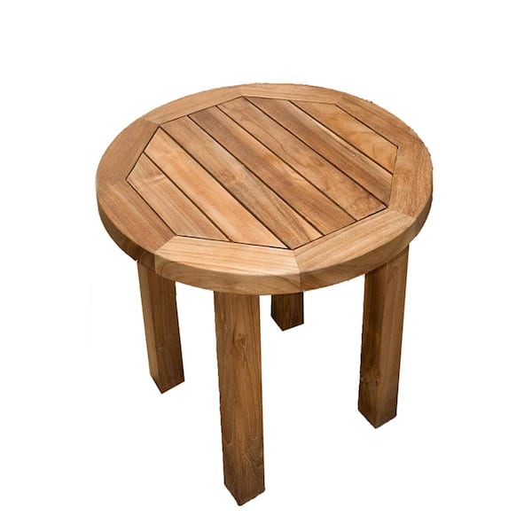 Beespoke Pavilion Round Teak Outdoor Patio Side Table