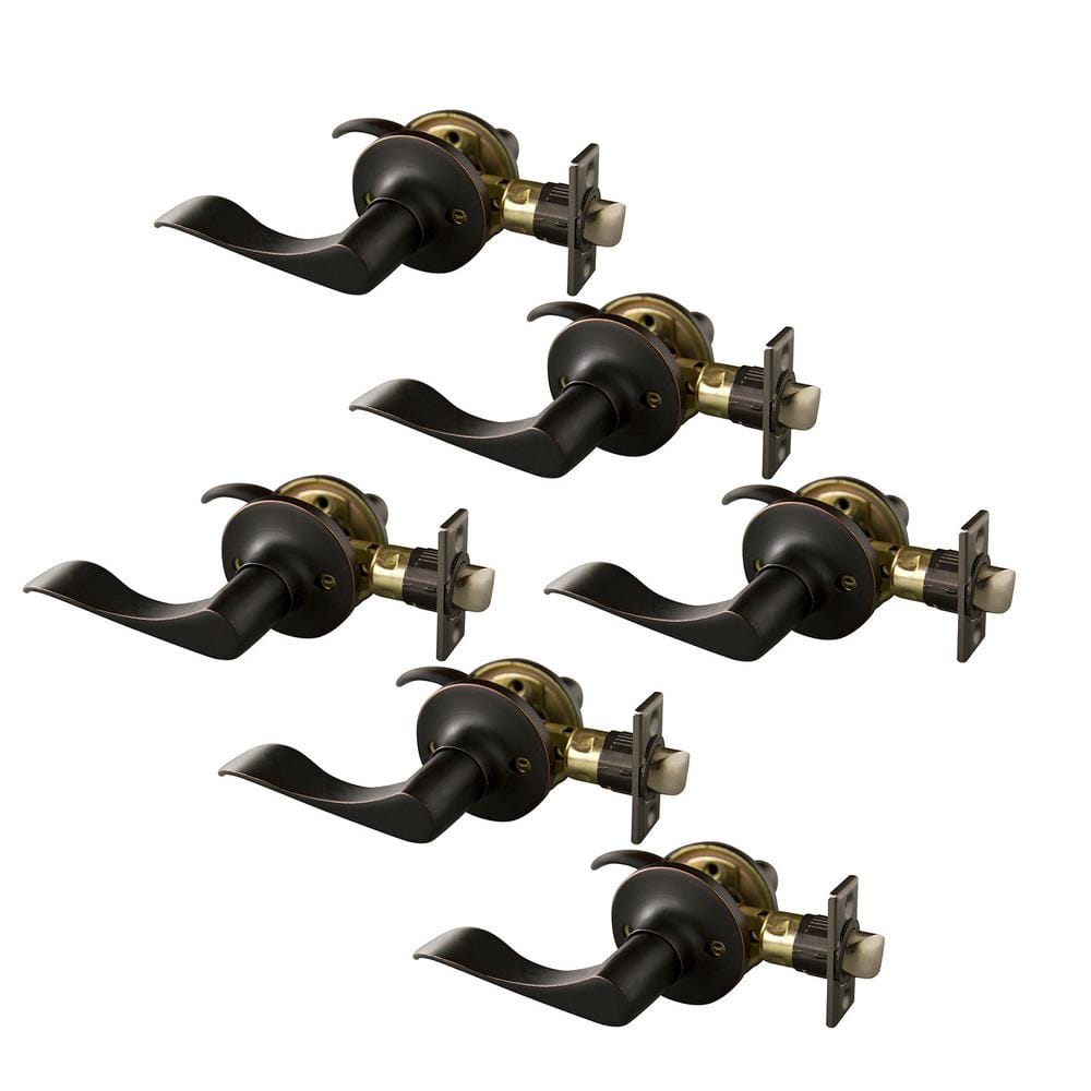 Stratford Oil Rubbed Bronze Passage Hall/Closet Door Lever with Universal 6-Way Latch (6-Pack) price history on PriceWatchPro