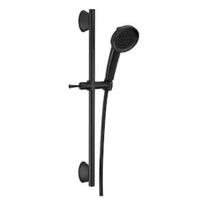 3-Spray Patterns 1.75 GPM 2.81 in. Wall Mount Handheld Shower Head with Slide Bar in Matte Black