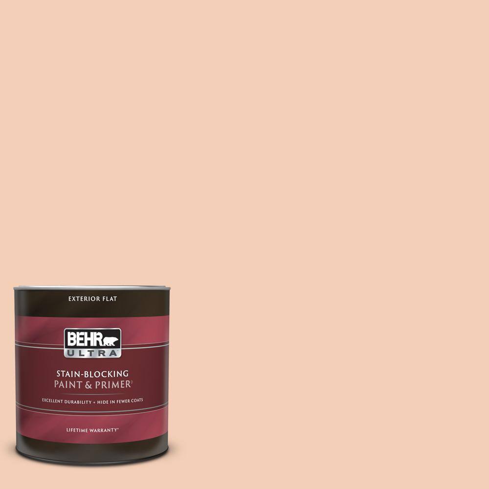 BEHR ULTRA 1 qt. M2103 Apricot Freeze Flat Exterior Paint & Primer 485004 The Home Depot