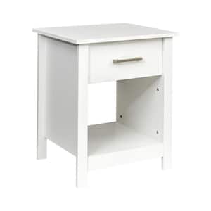 19.9 in. W x 17.6 in. D x 23.9 in. H White Linen Cabinet with Drawer and Open Shelf